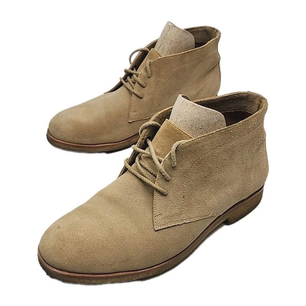 Johnston & Murphy Ankle Boot Chukka Tan Suede Lace-Up Women Size 9 Gum Sole Shoe